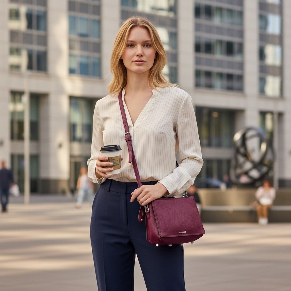 Rebecca Minkoff "Regan " Leather Small Soft Berry Crossbody Bag